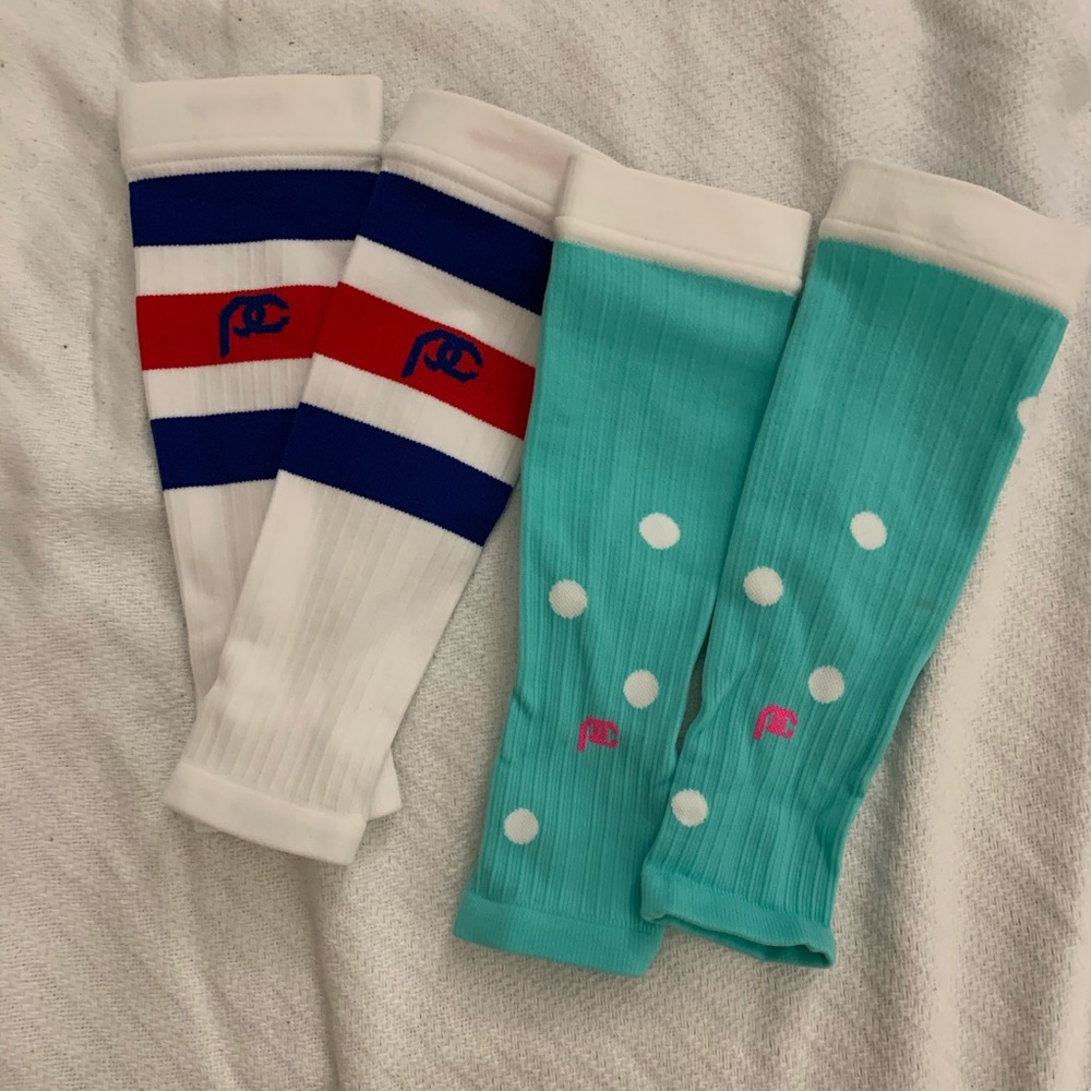 Set of Pro Compression calf compression sleeves.